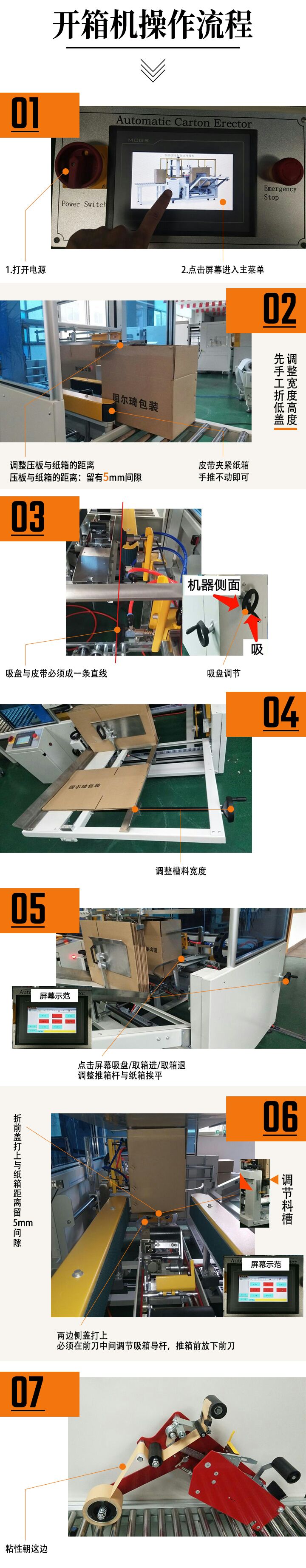 全自動開箱機操作流程